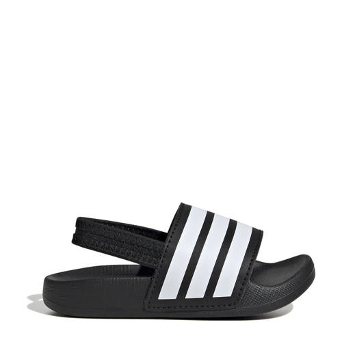 adidas Sportswear Adilette Estrap badslippers met hielbandje zwart/wit afbeelding
