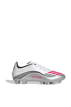 F50 Messi Club voetbalschoenen wit/rood/grijs