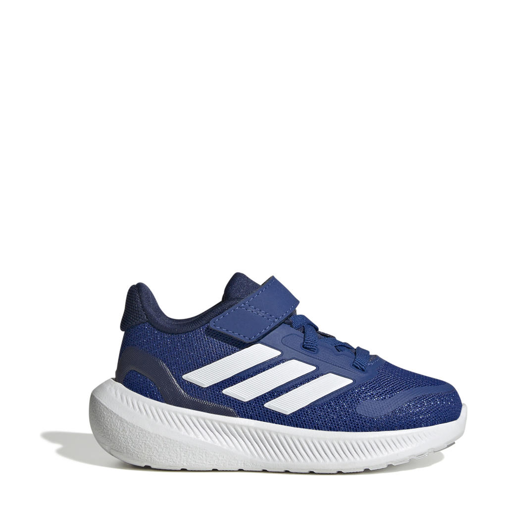 Blauw en witte jongens en meisjes adidas Sportswear Runfalcon 5 sneakers van synthetisch,textiel met klittenband