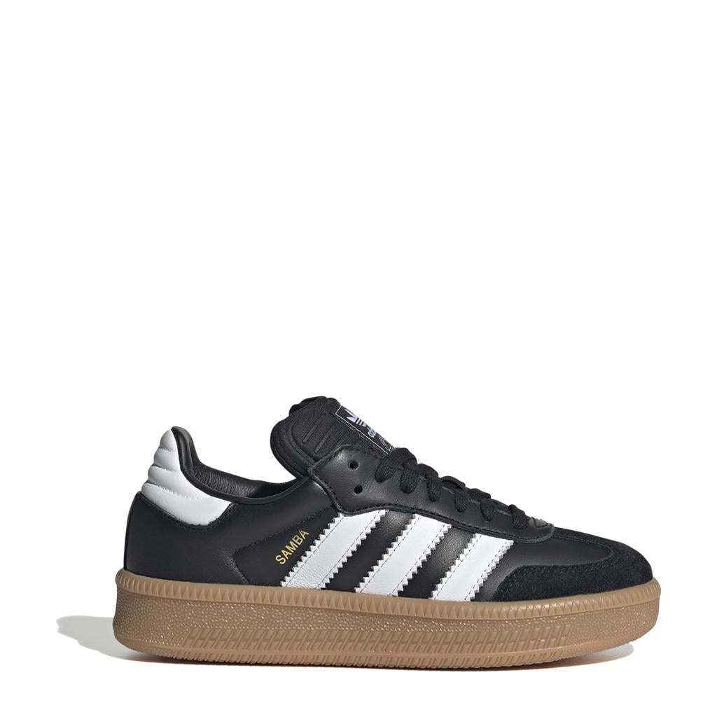 Zwart en witte jongens en meisjes adidas Originals Samba XLG sneakers van leer-suède/voering: mesh/voetbed: eva met veters