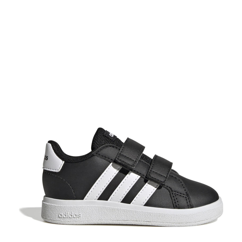 Zwart en witte jongens en meisjes adidas Sportswear Grand Court 2.0 sneakers van imitatieleer/voering: mesh/voetbed: eva met klittenband