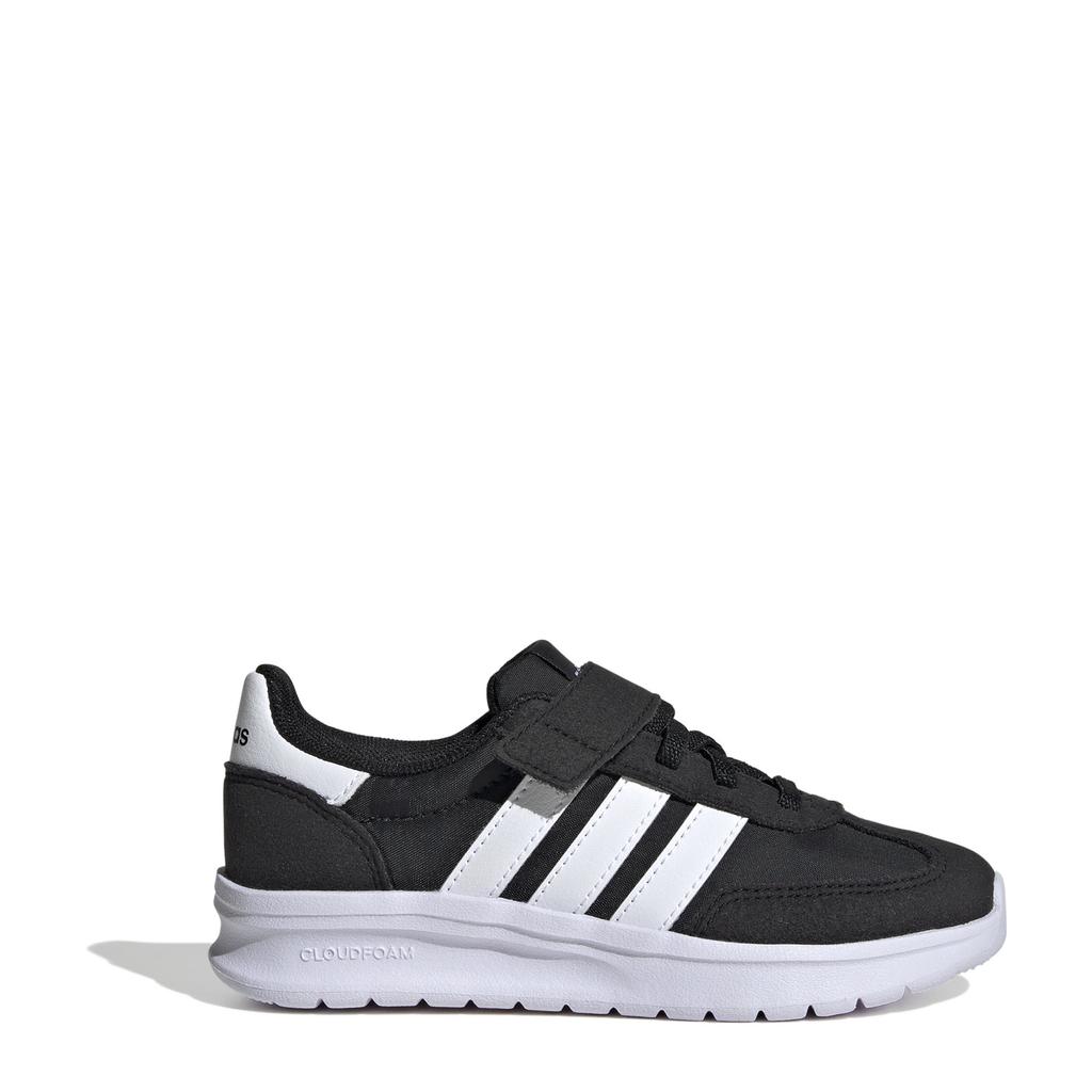 Zwart en witte jongens en meisjes adidas Sportswear Run 70s 2.0 sneakers van synthetisch,textiel met elastische veter- met klittenbandsluiting