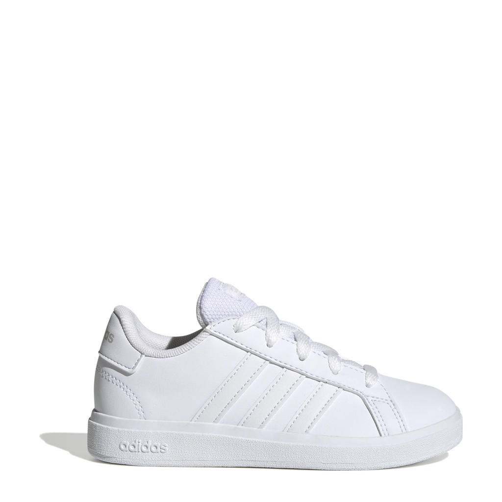 Witte jongens en meisjes adidas Sportswear Grand Court 2.0 Sneakers van imitatieleer/textiel met veters