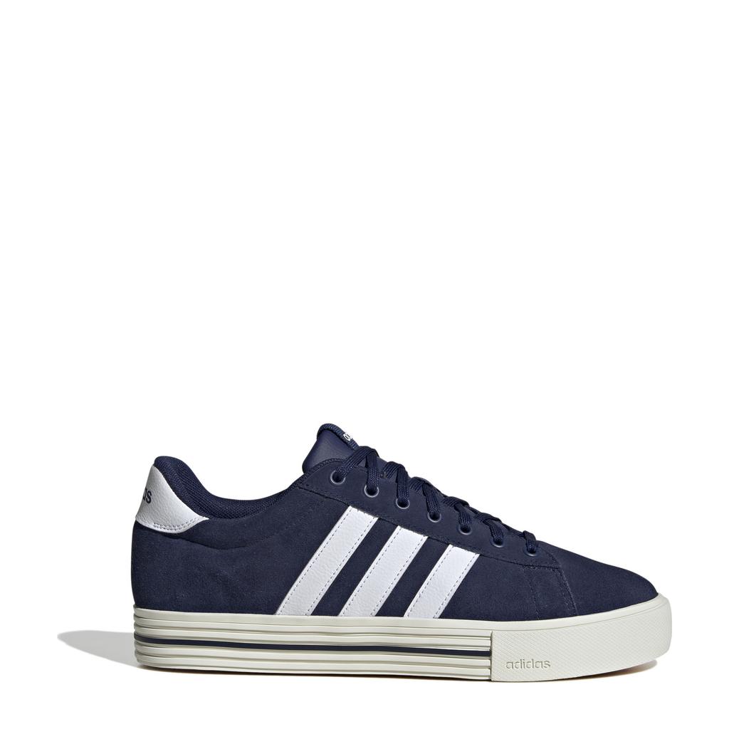 Donkerblauw en witte unisex adidas Sportswear Daily 4.0 sneakers van imitatieleer/voering: mesh/voetbed:: eva met veters