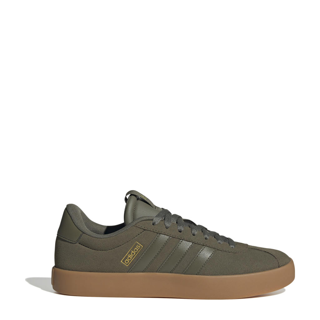 Olijfgroene heren adidas Sportswear VL Court 3.0 sneakers van suã¨de met veters