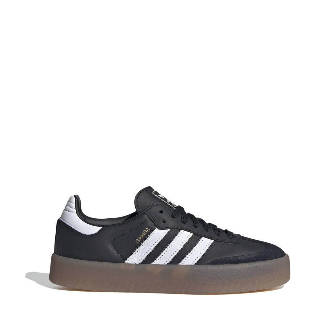 Zwart en witte dames adidas Originals Sambae sneakers van nubuck-leer/voering: mesh/ovetebed: eva met veters