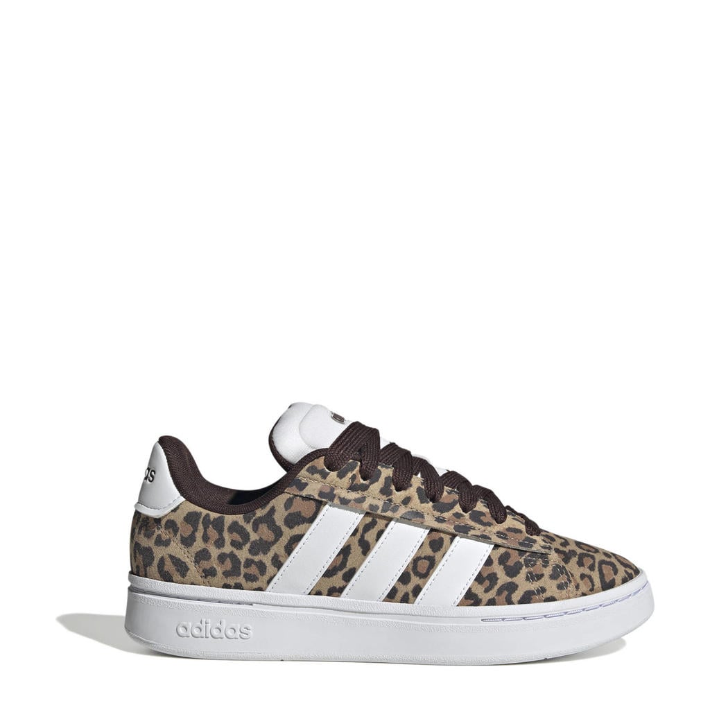 Beige, zwart en witte dames adidas Sportswear Grand Court Alpha sneakers van imitatie suede/voering: mesh/voetbed: eva met veters