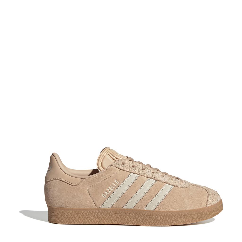 Ecru dames adidas Originals Gazelle sneakers van leer-imitatieleer/voering: mesh/voetbed: eva met veters