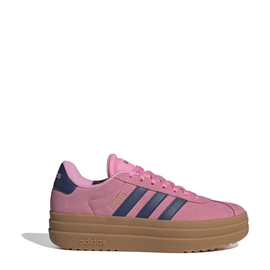 Roze en donkerblauwe dames adidas Sportswear VL Court Bold sneakers van suède/voering: mesh/voetbed: eva met veters