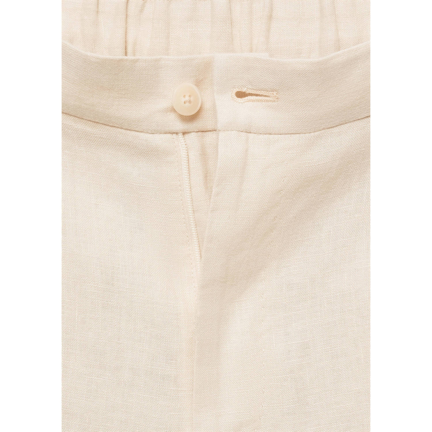 Mango Man linnen slim pantalon ecru