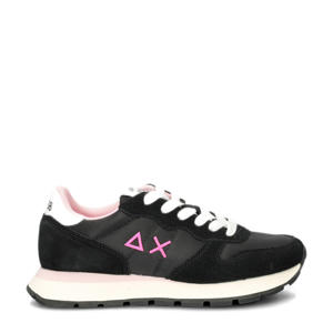 Ally Solid Nylon  suède sneakers zwart