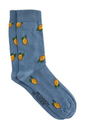 sokken met all over print blauw