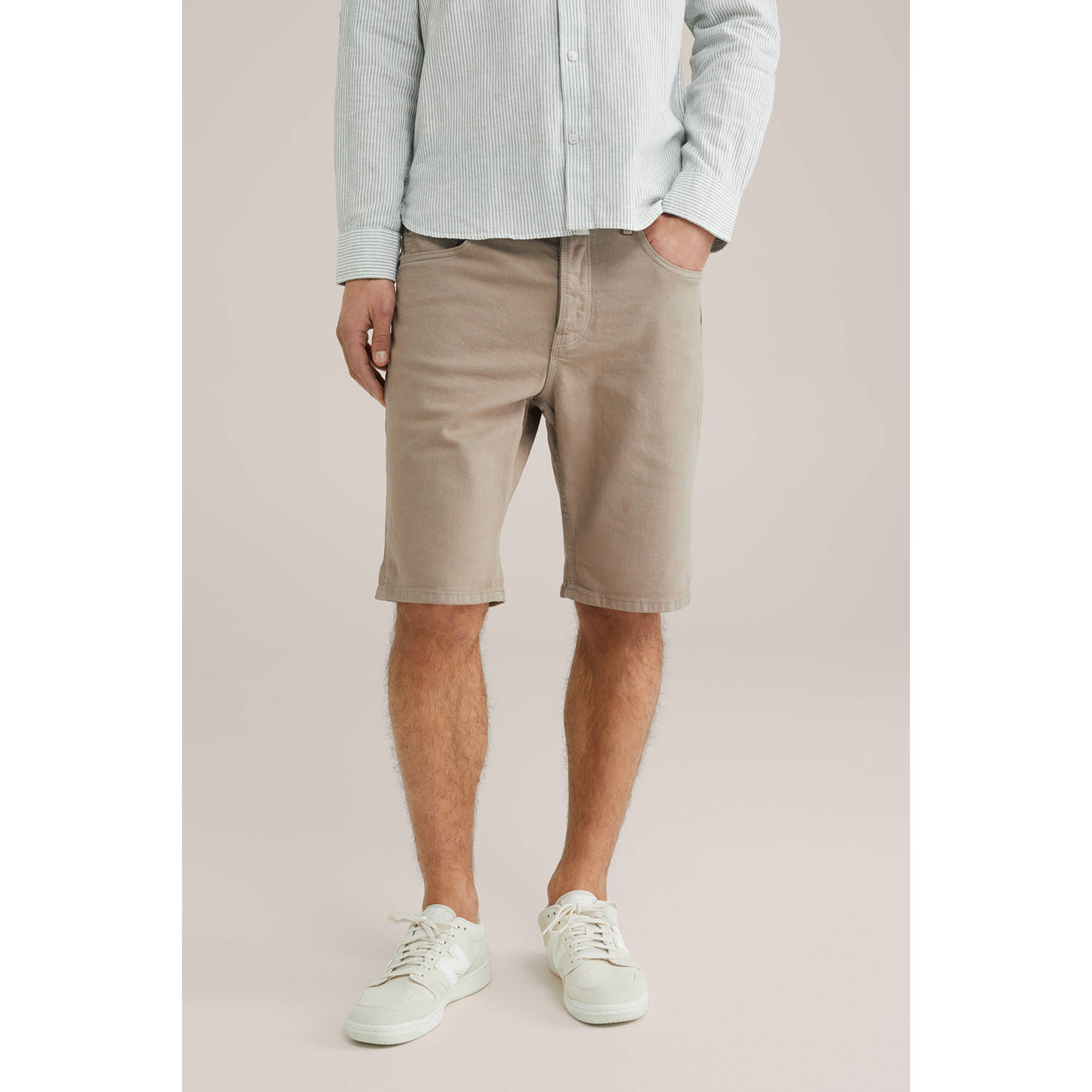 WE Fashion Blue Ridge regular denim short lichtbruin