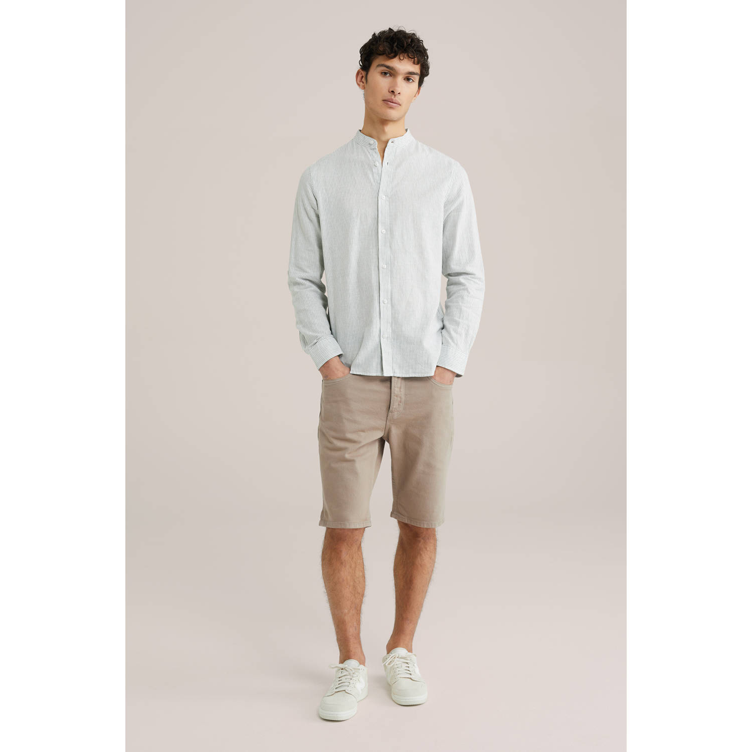 WE Fashion Blue Ridge regular denim short lichtbruin