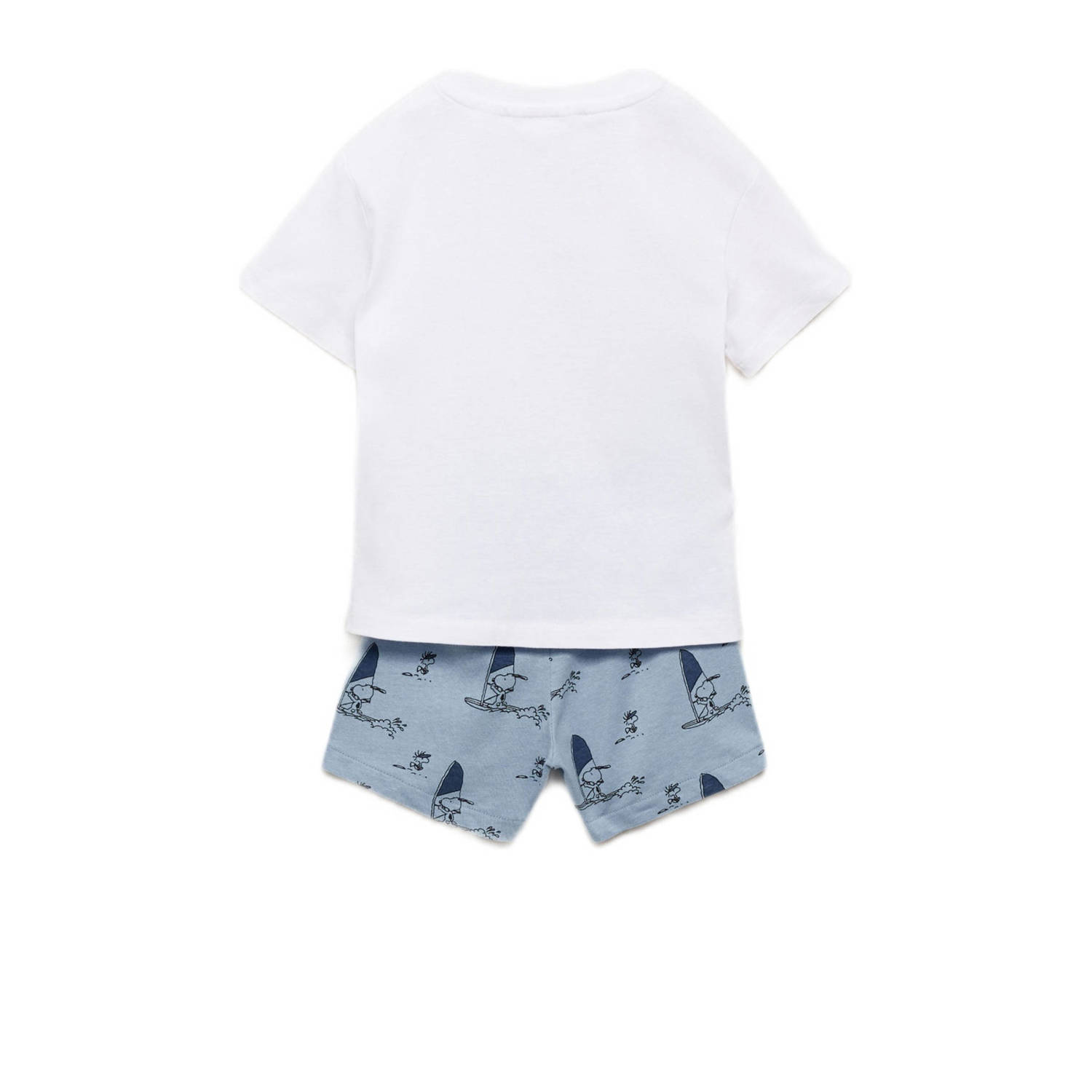 Mango Kids Snoopy shortama middenblauw wit