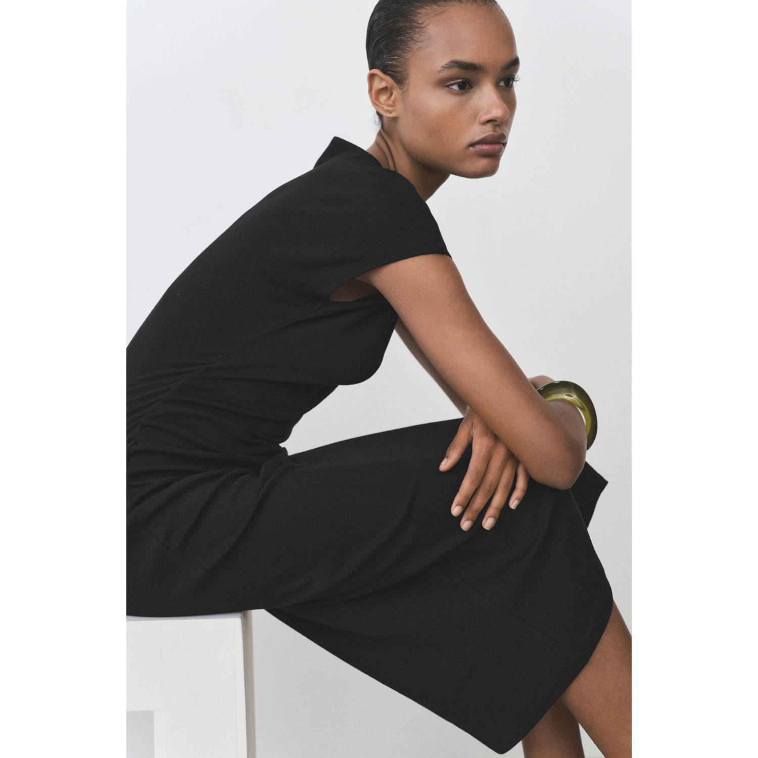 Mango midi jurk zwart