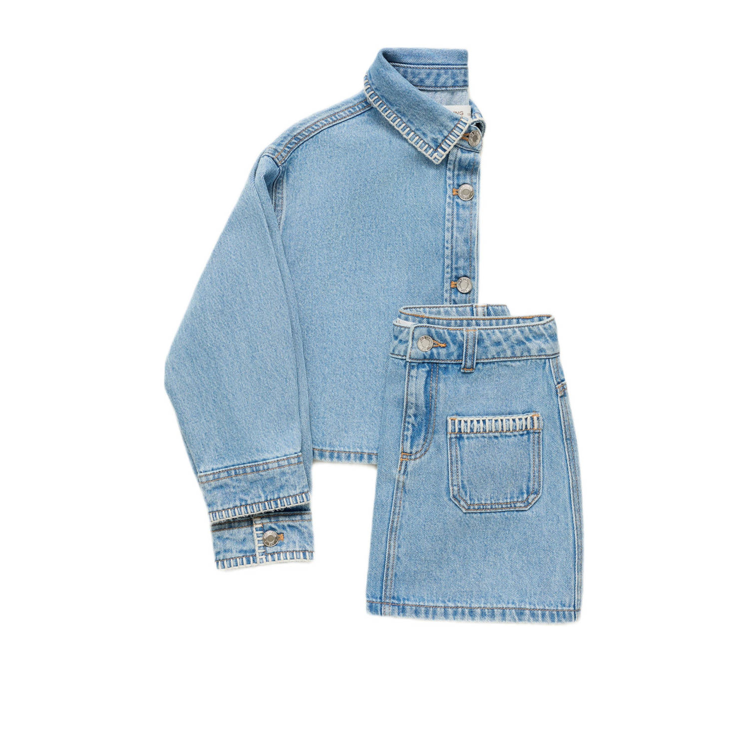 Mango Kids spijkerrok medium blue denim