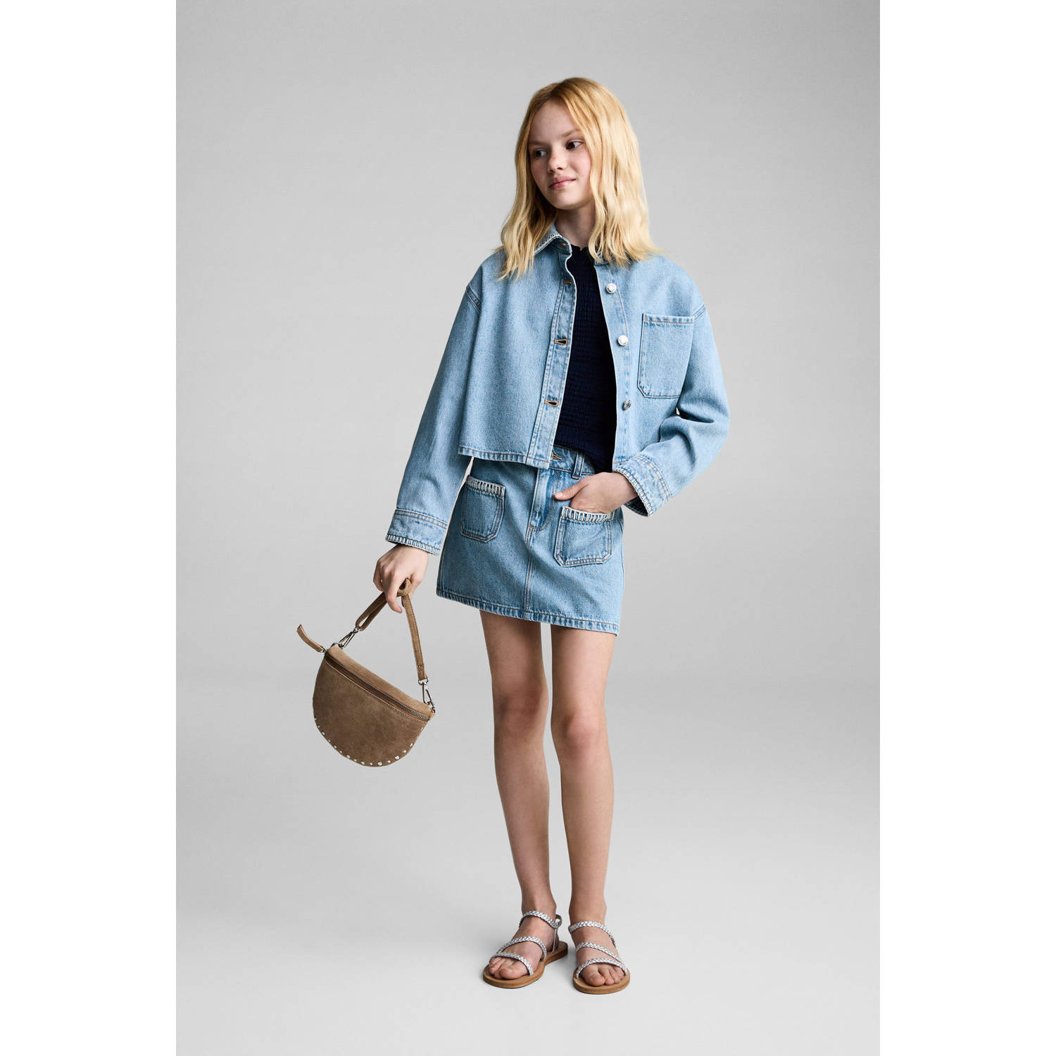 Mango Kids spijkerrok medium blue denim
