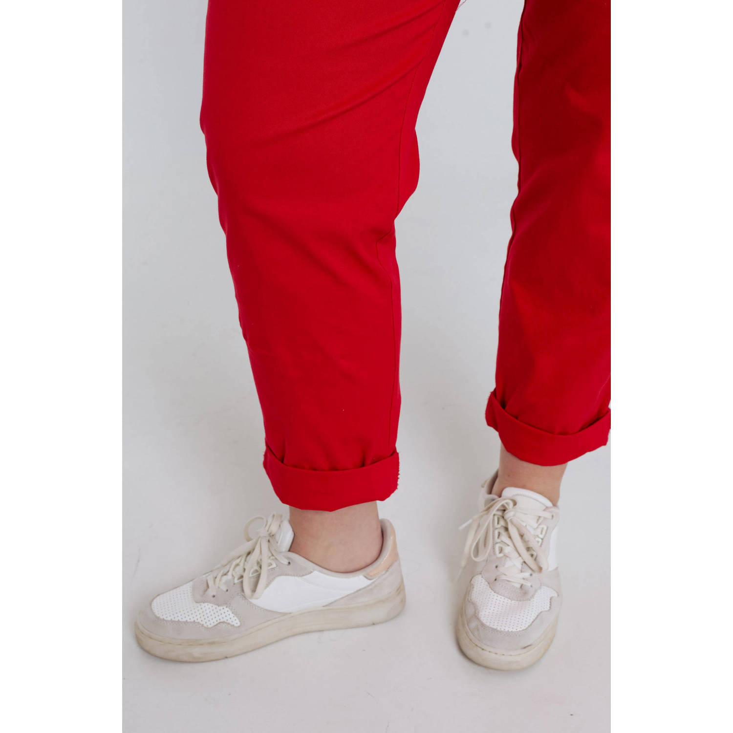 Paprika straight regular waist casual broek rood