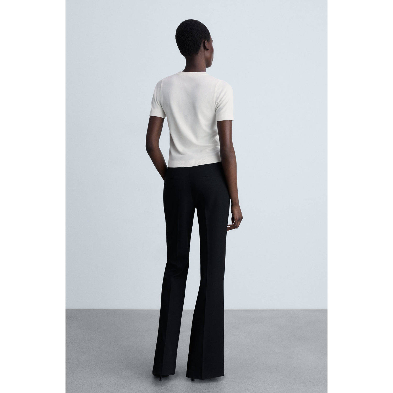 Mango top ecru gebreid