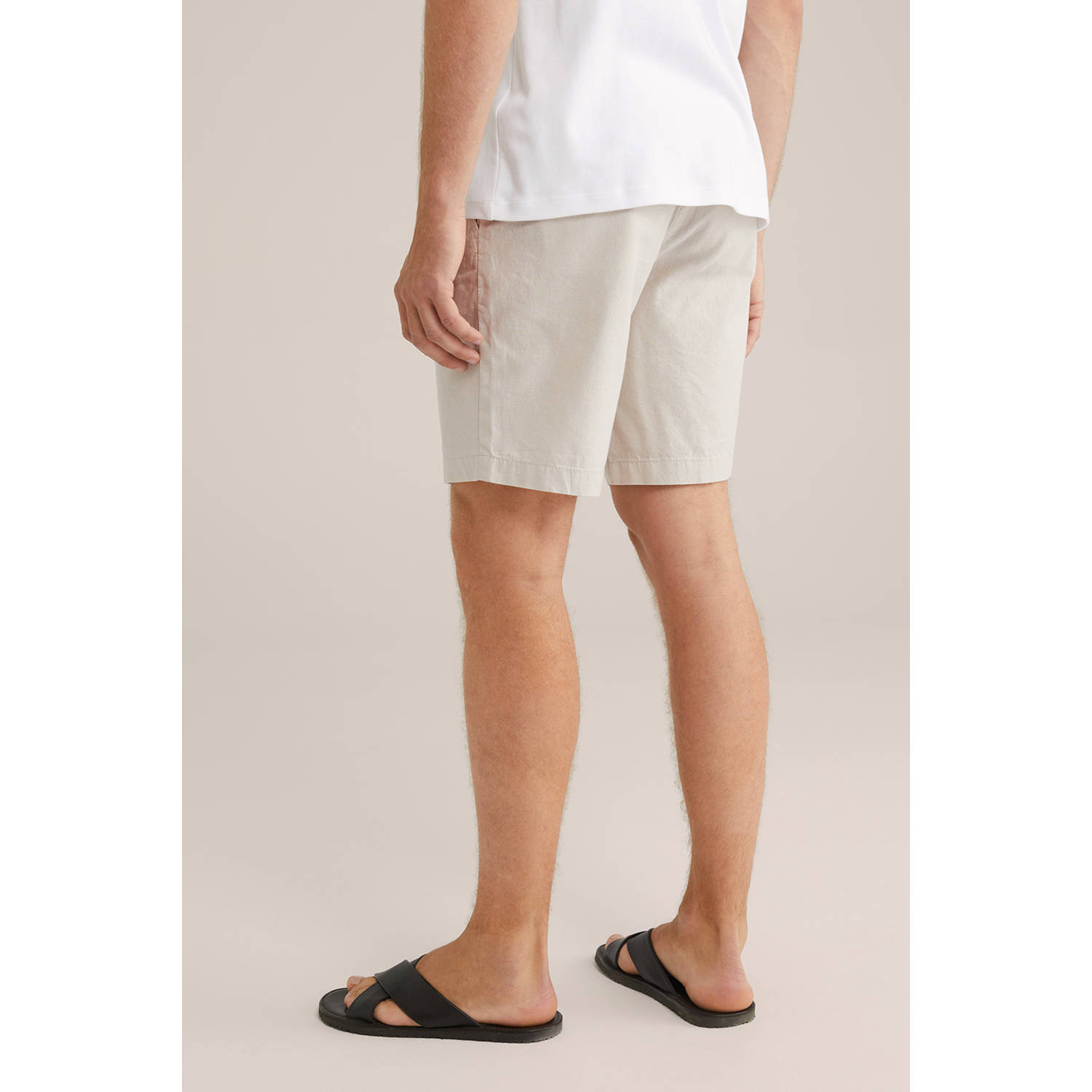 WE Fashion linnen relaxed chino short beige