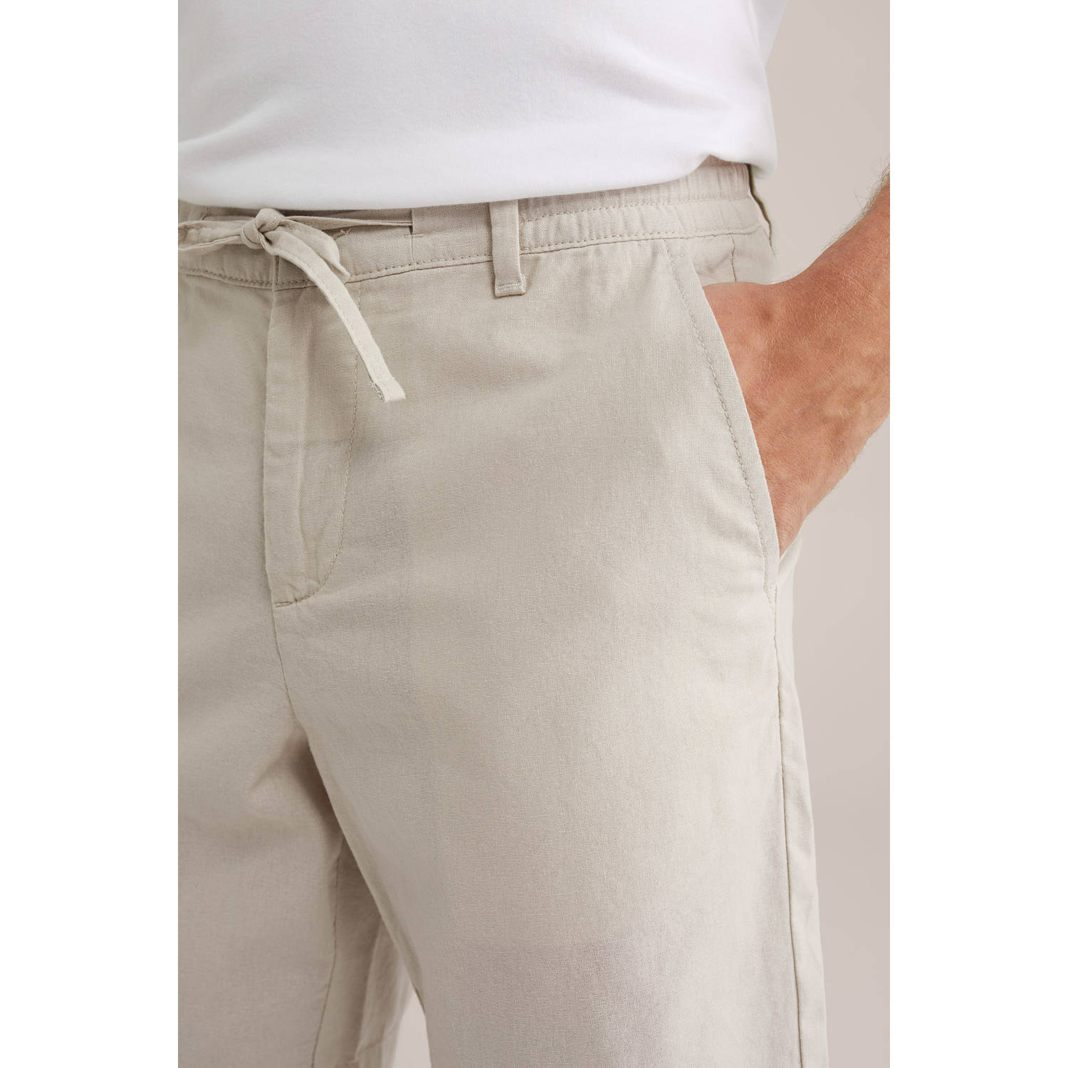 WE Fashion linnen relaxed chino short beige