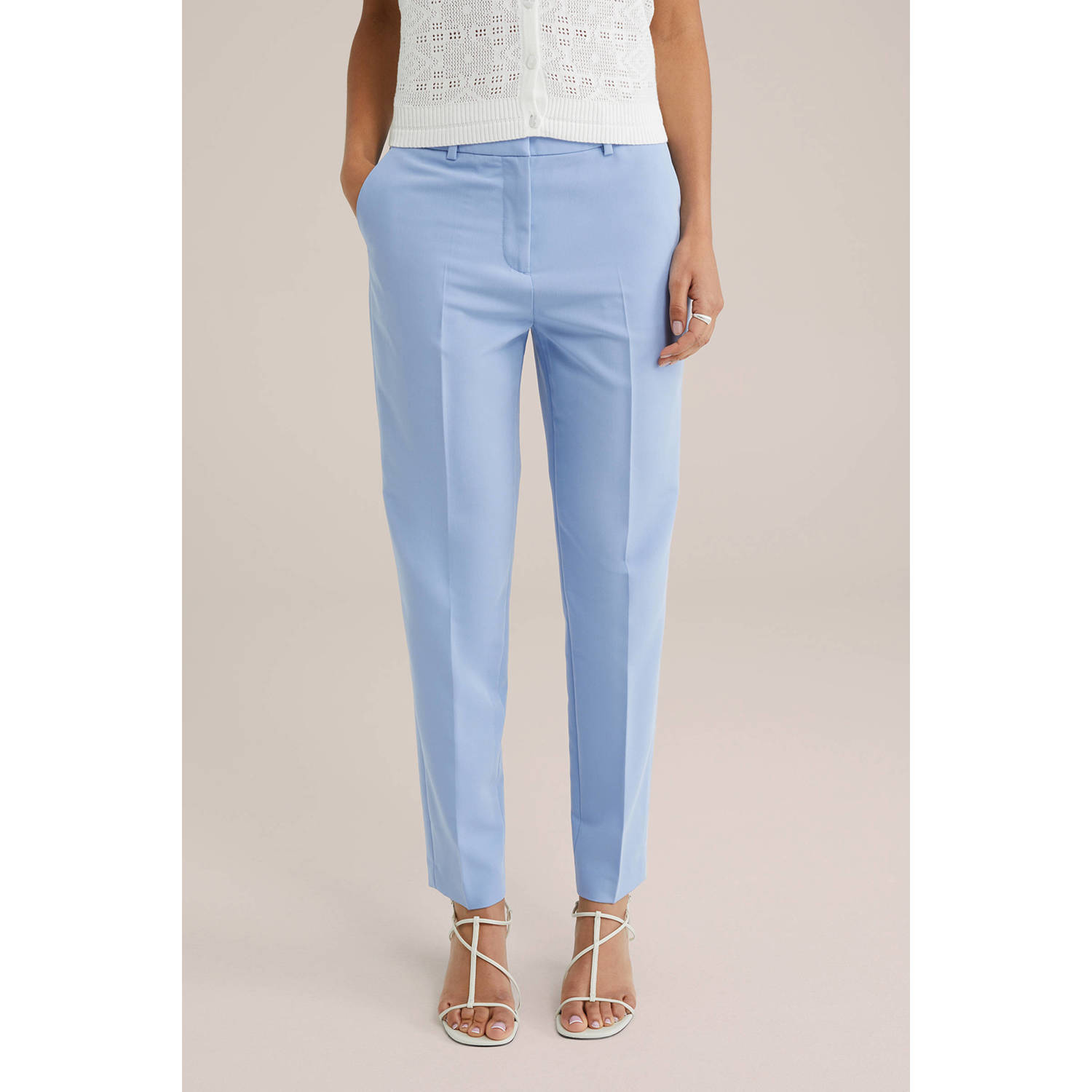 WE Fashion tapered regular waist pantalon lila