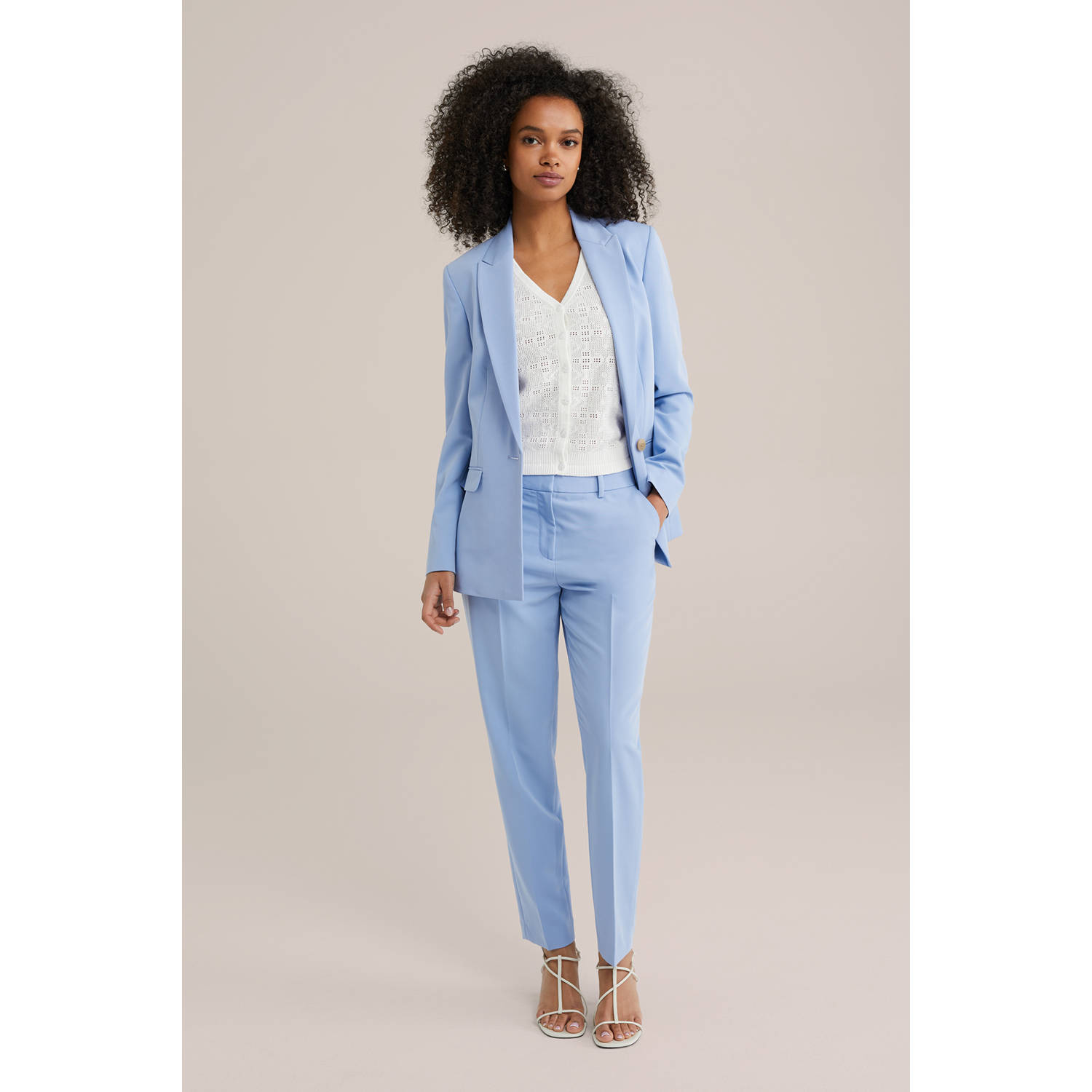 WE Fashion tapered regular waist pantalon lila