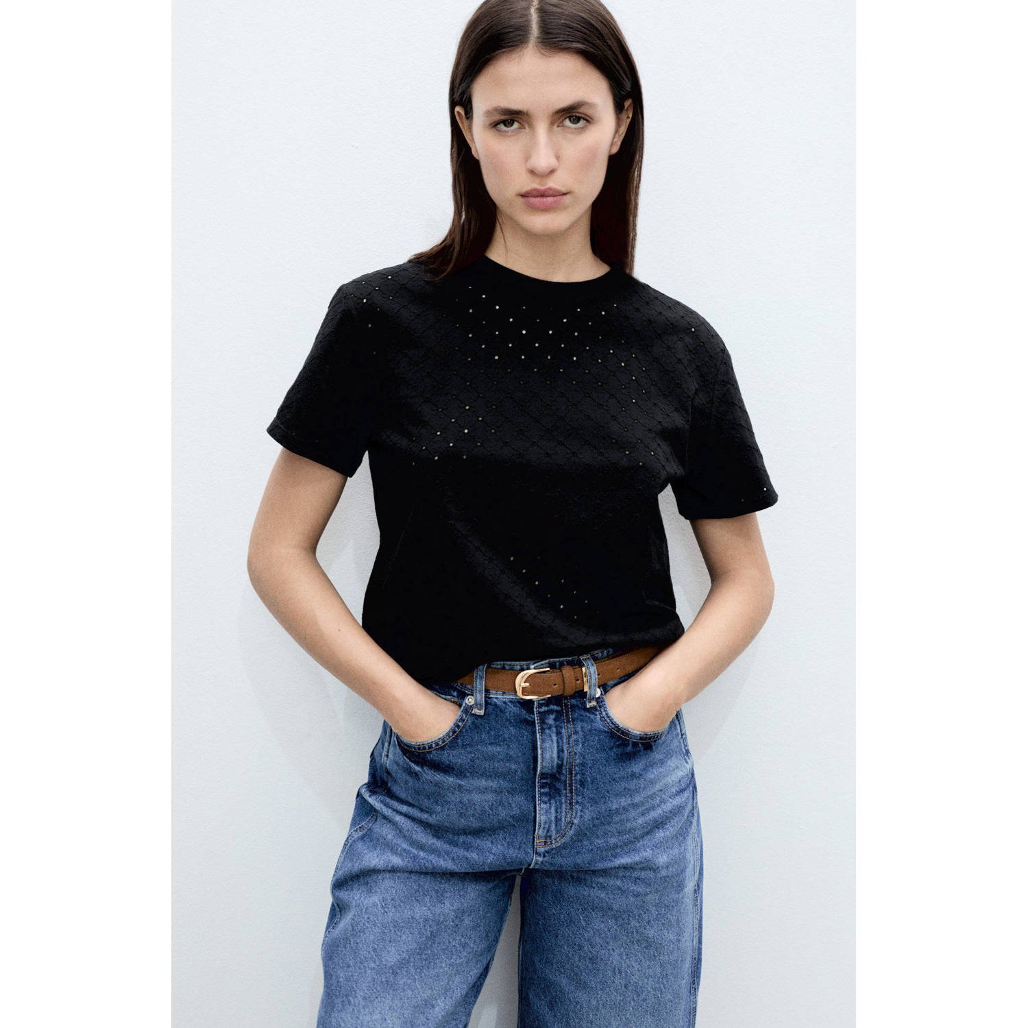 Mango T-shirt zwart