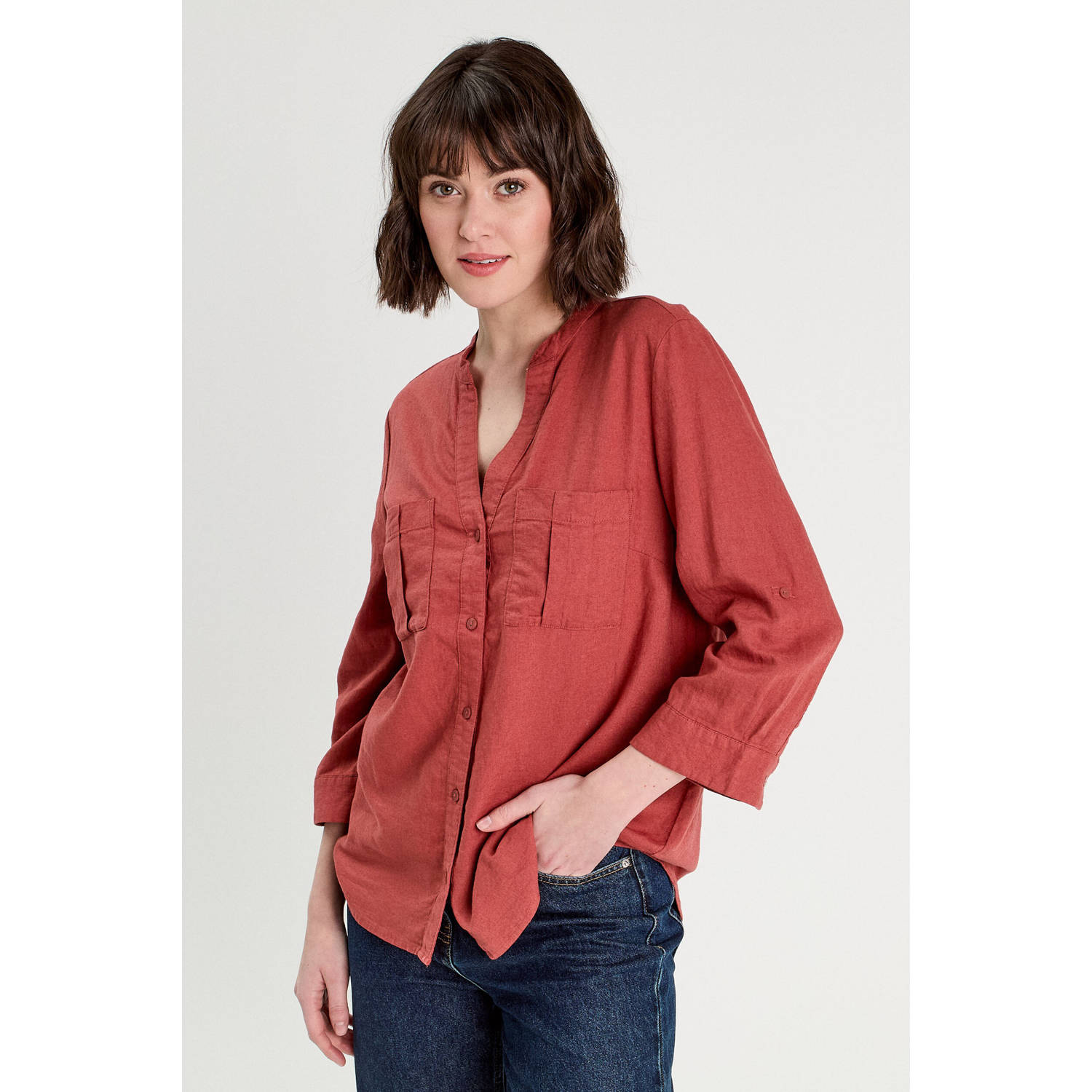 Cache blouse koraalrood