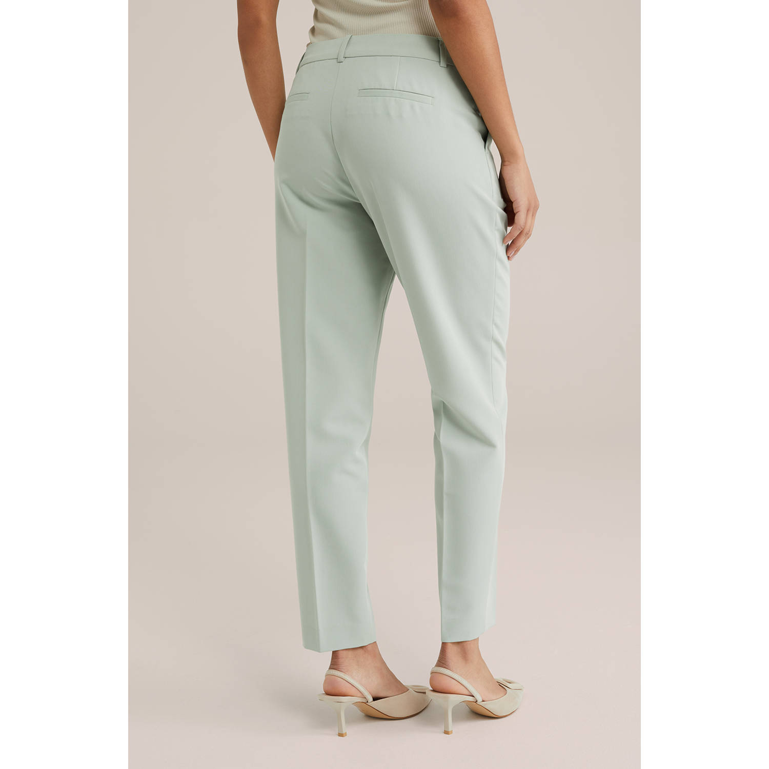 WE Fashion tapered regular waist pantalon mintgroen