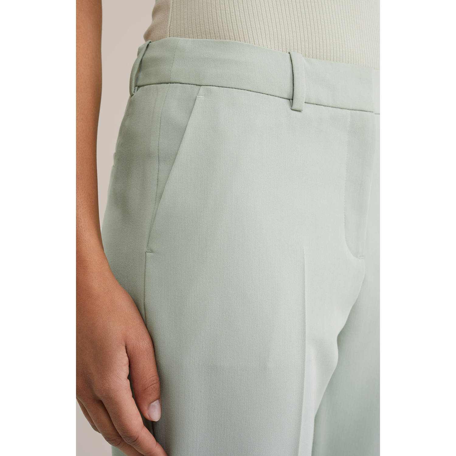 WE Fashion tapered regular waist pantalon mintgroen