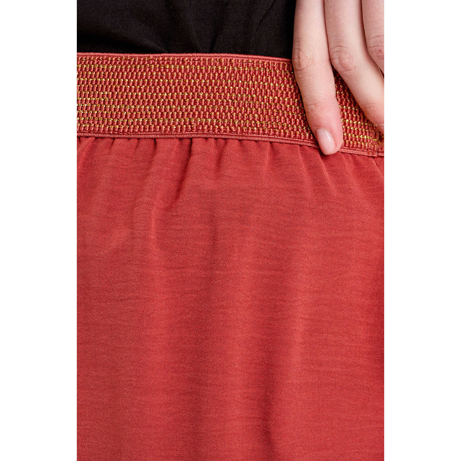 Cache midi rok koraalrood