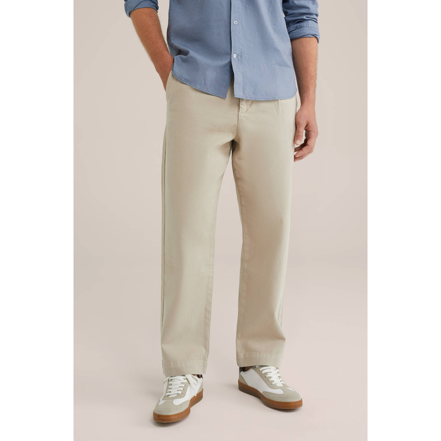 WE Fashion loose casual broek beige