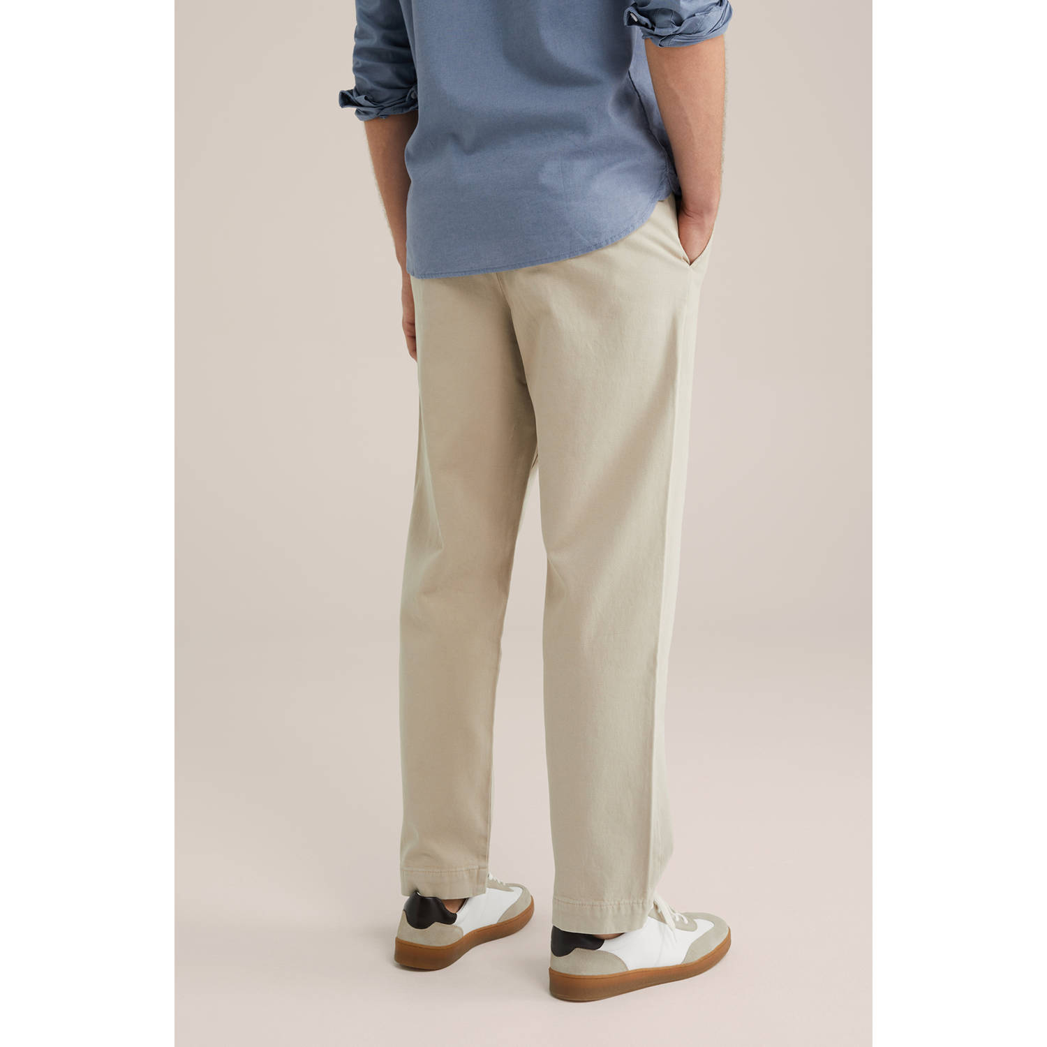 WE Fashion loose casual broek beige
