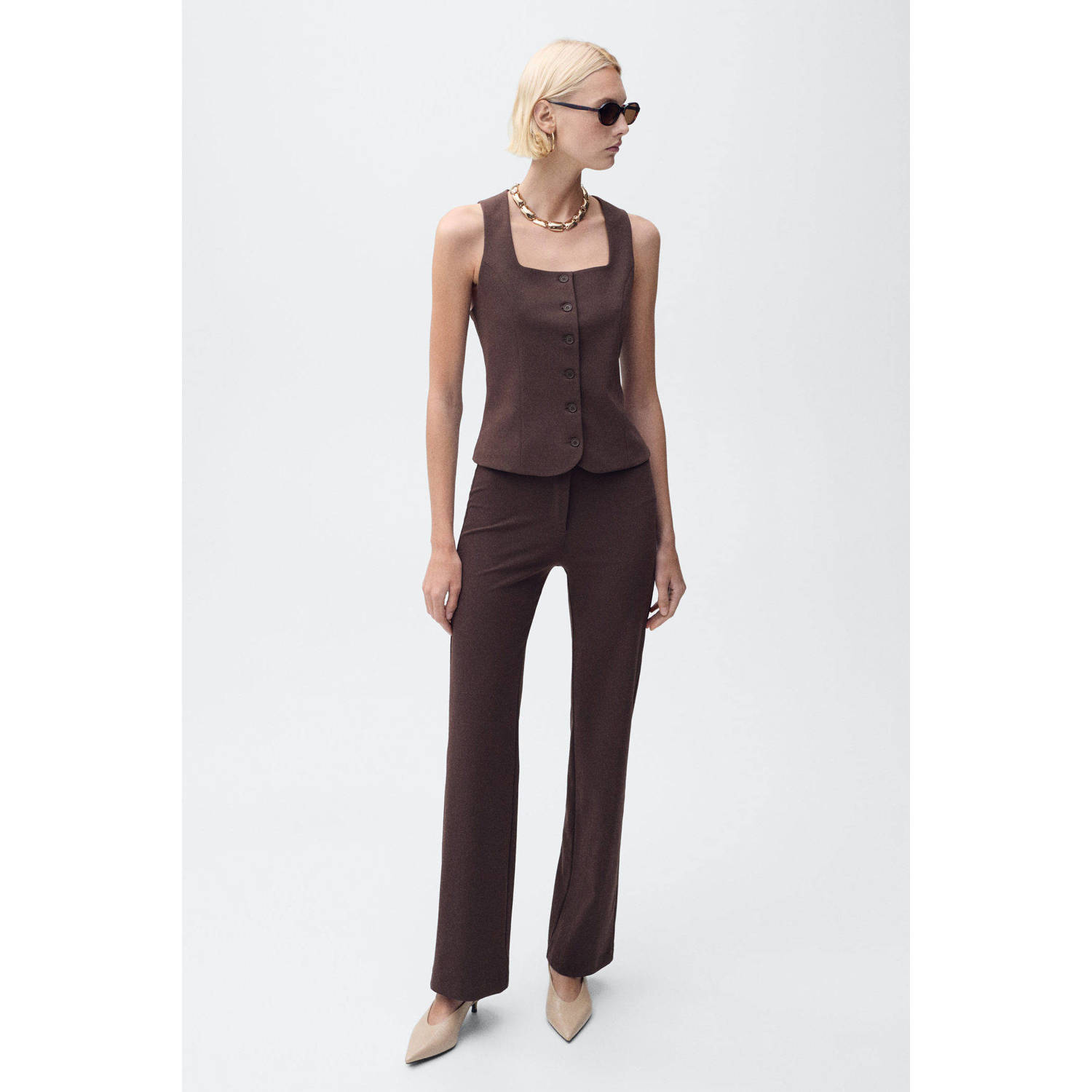 Mango gilet bruin