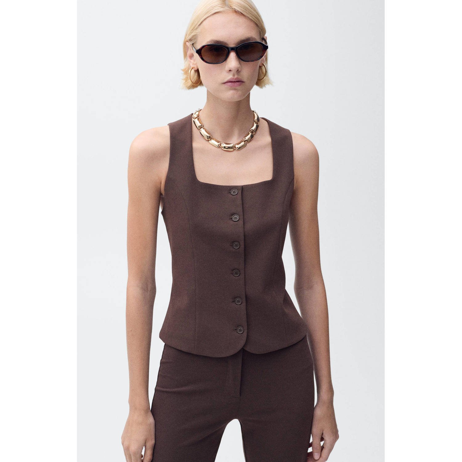 Mango gilet bruin