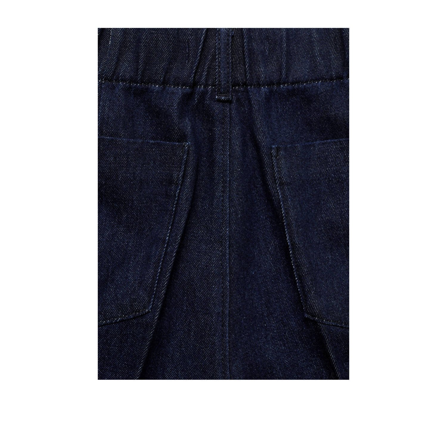 Mango high waist wide leg jeans dark blue denim