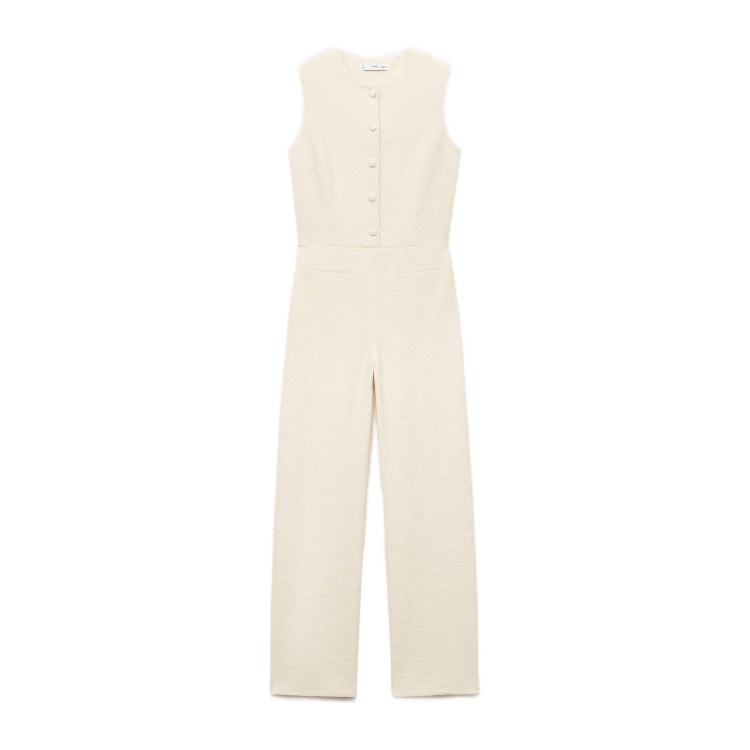 Mango tweed jumpsuit ecru