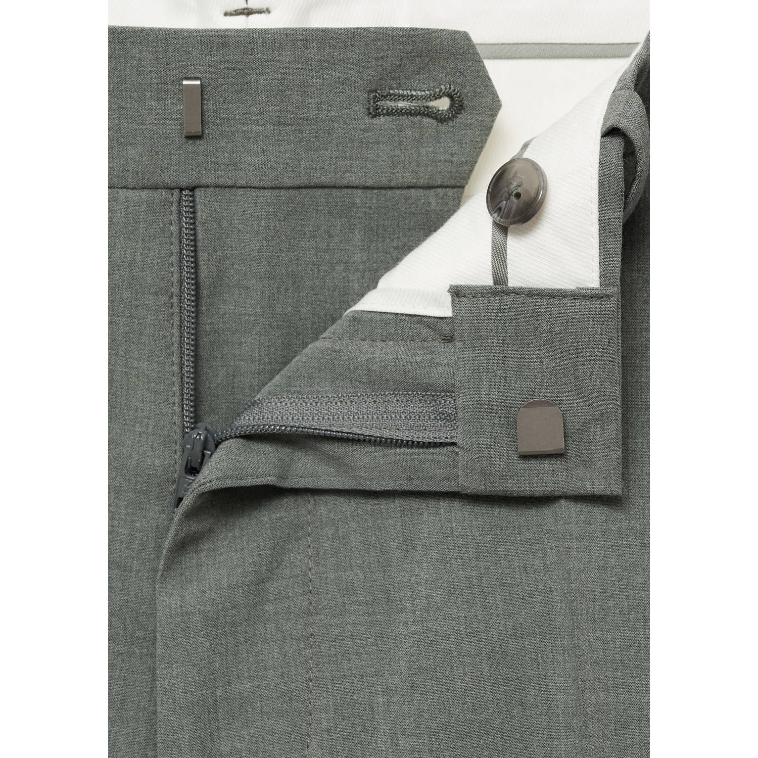 Mango Man super slim pantalon grijsgroen