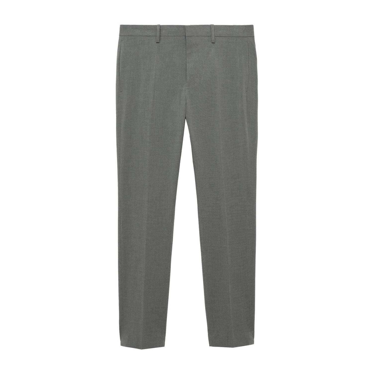 Mango Man super slim pantalon grijsgroen