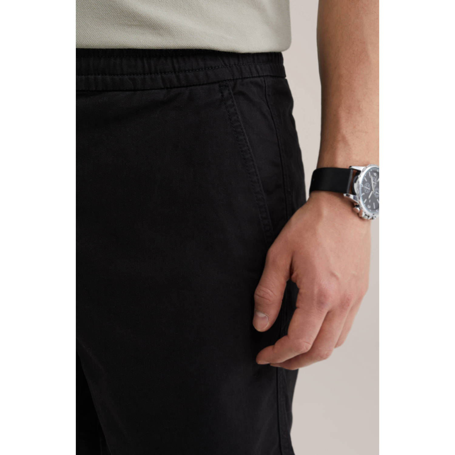WE Fashion relaxed chino short zwart