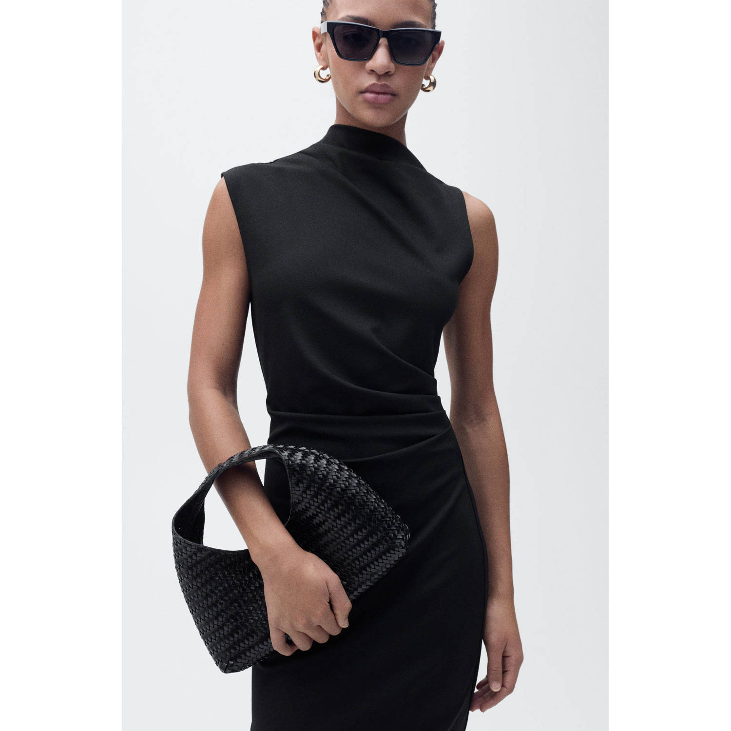 Mango midi jurk zwart