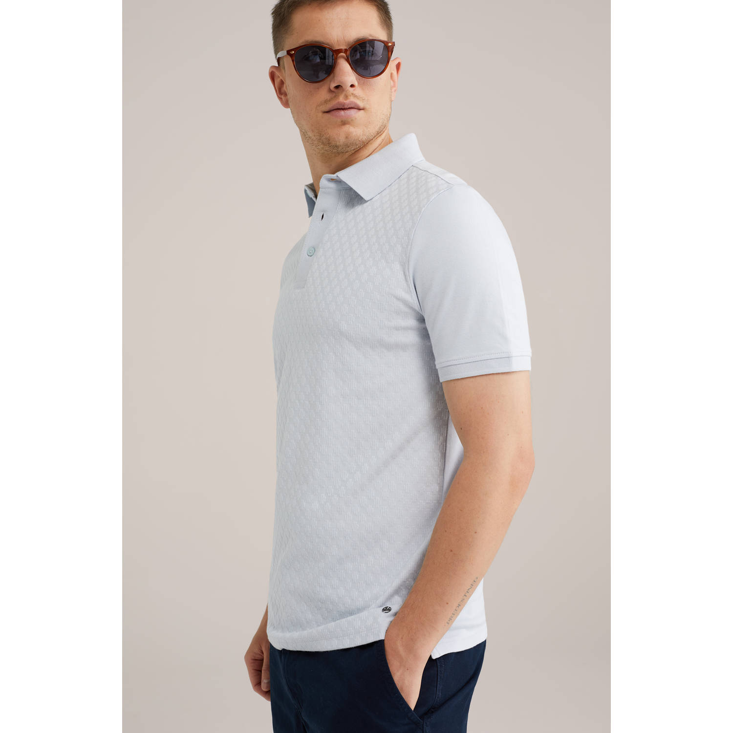 WE Fashion relaxed chino short donkerblauw