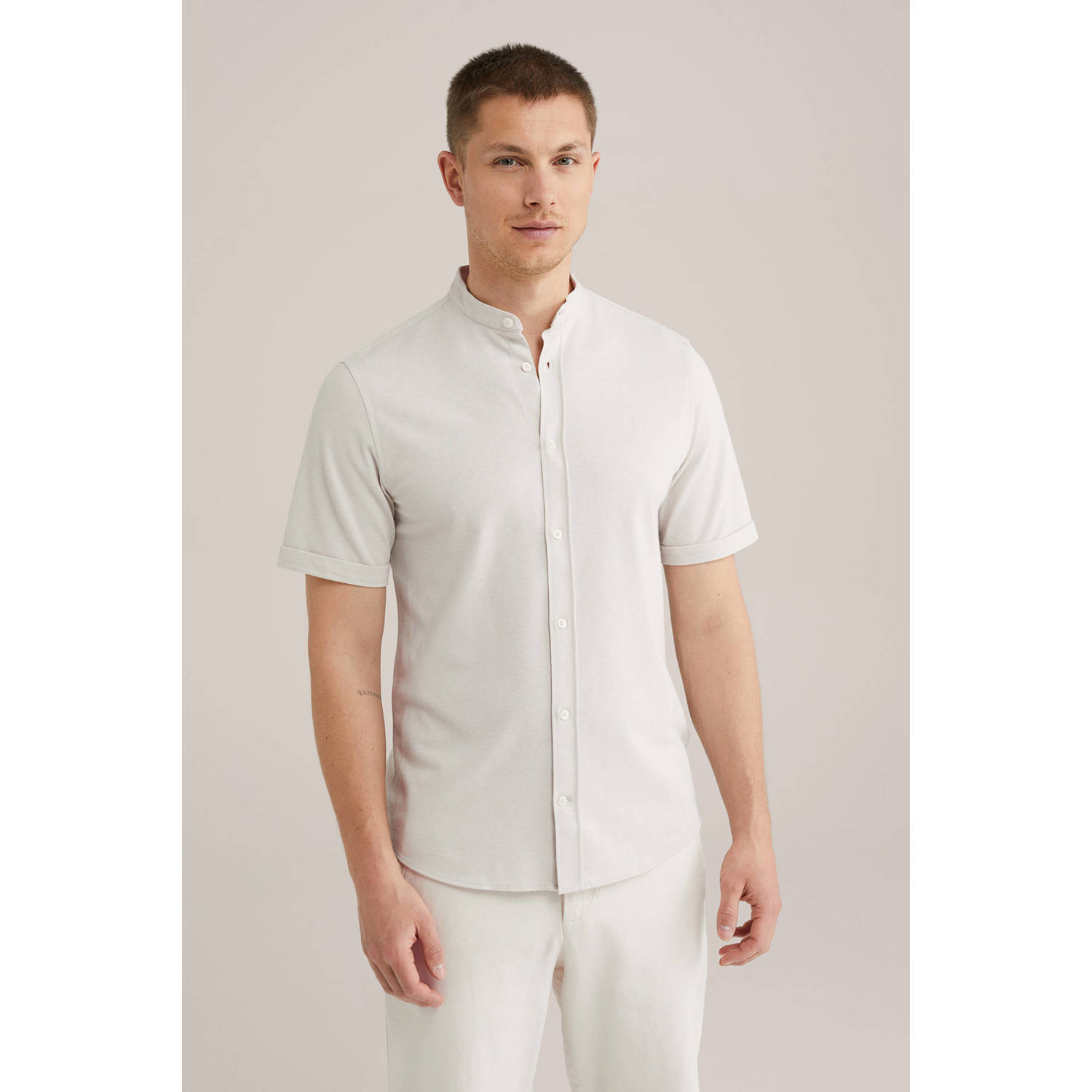 WE Fashion WE Fundamentals casual overhemd ecru
