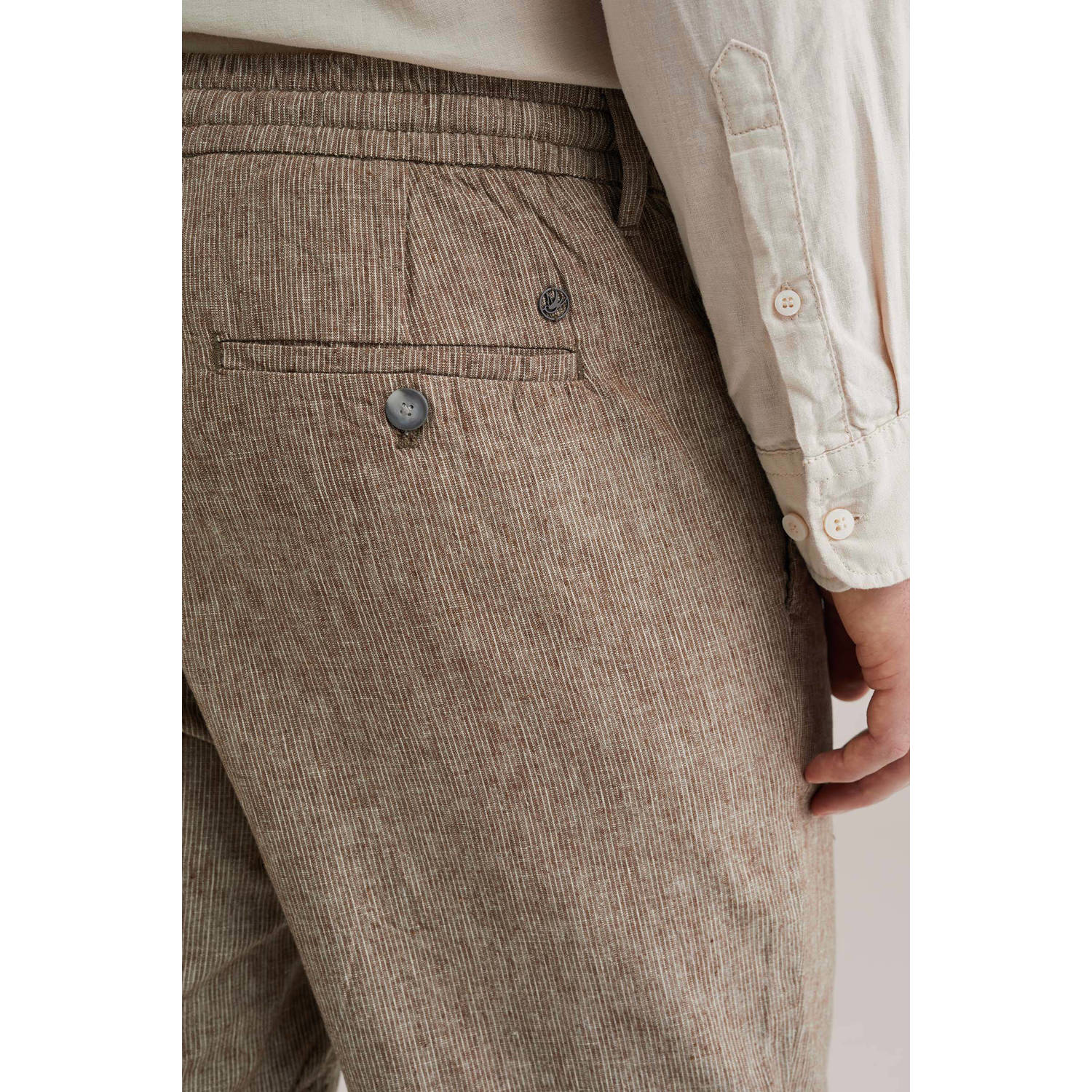 WE Fashion linnen relaxed casual short lichtbruin