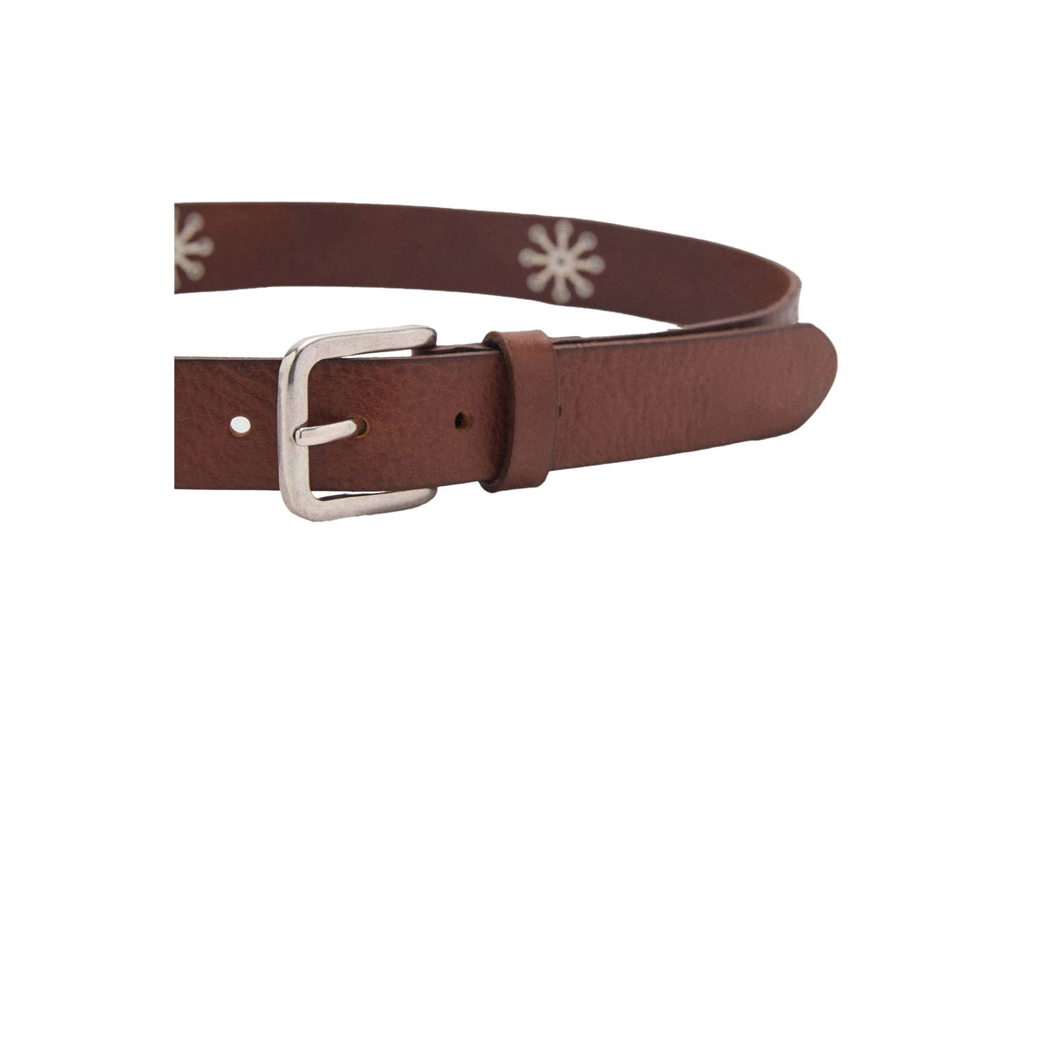 Mango leren riem bruin