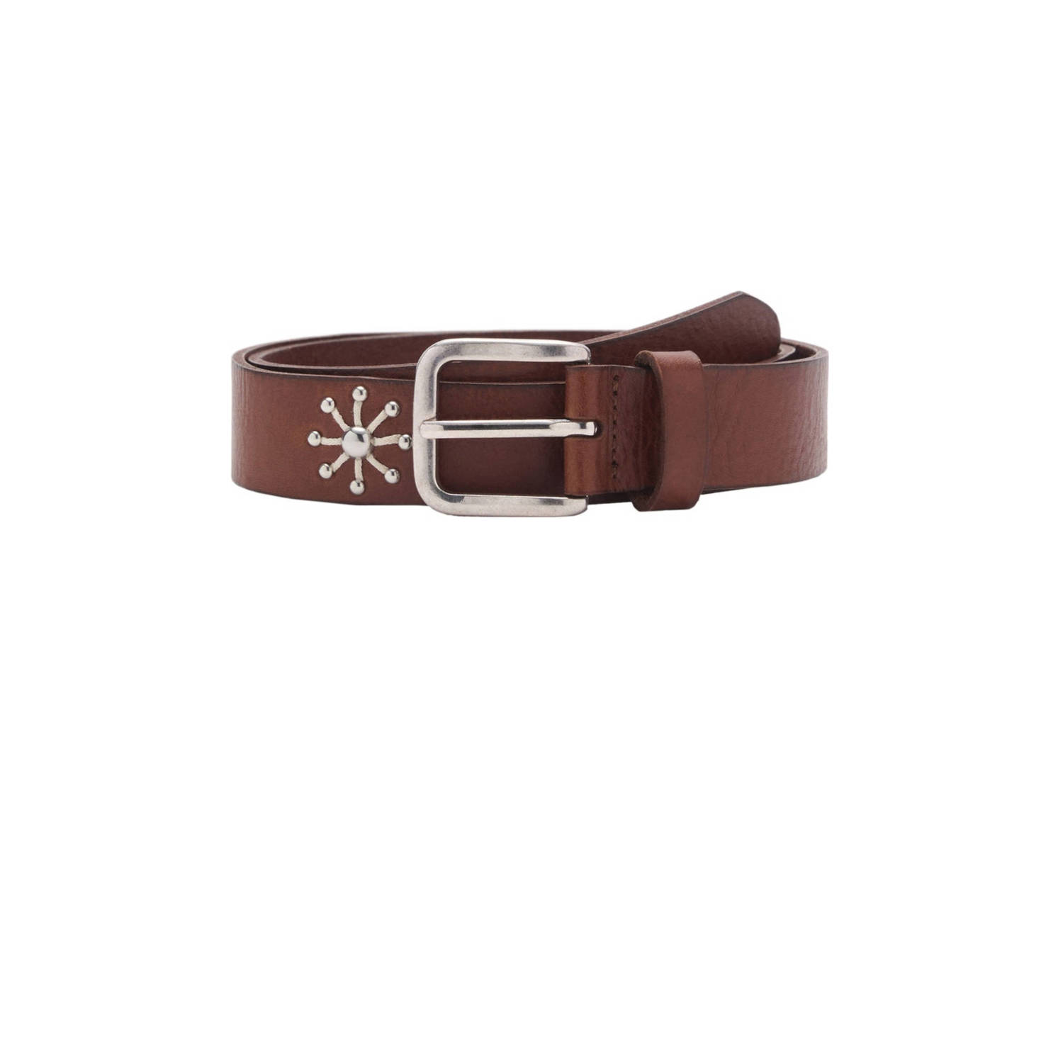 Mango leren riem bruin