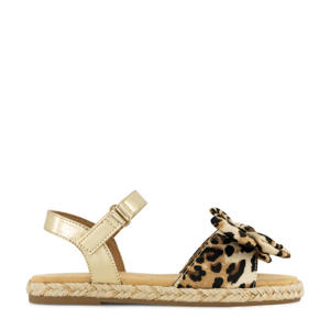 sandalen met panterprint goud/beige/zwart