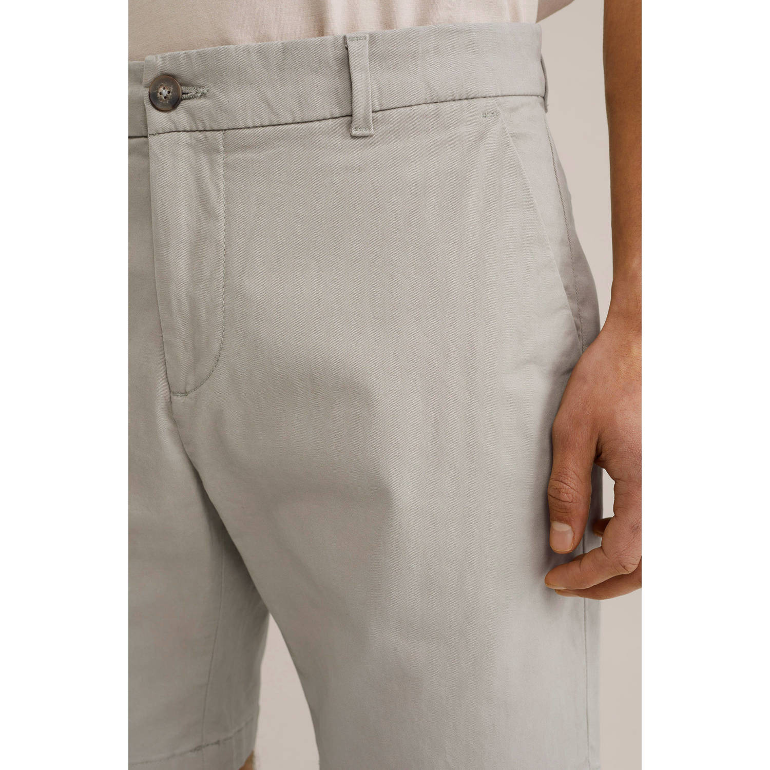WE Fashion regular chino short grijs